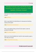 Florida Funeral Laws and Rules Exam  Questions and Correct Answers&sol; Latest  Update &sol; Already Graded 