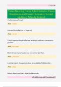 Texas Nursing Home Administrator Exam  Questions and Correct Answers&sol; Latest  Update &sol; Already Graded
