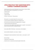 APEA PRACTICE TEST QUESTIONS WITH CORRECT ANSWERS 2025&sol;2026