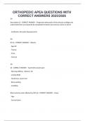 ORTHOPEDIC APEA QUESTIONS WITH CORRECT ANSWERS 2025&sol;2026