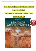 TEST BANK for Behavior Modification&colon; What It Is and How To Do It 12th Edition by Garry Martin & Joseph J&period; Pear&period; &lpar;All Chapters&rpar; Latest Version 2024 A&plus;