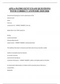 APEA-PATHO EENT EXAM QUESTIONS WITH CORRECT ANSWERS 2025&sol;2026