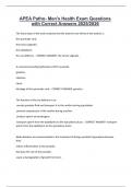 APEA Patho- Men-s Health Exam Questions with Correct Answers 2025&sol;2026