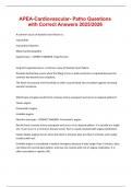 APEA-Cardiovascular- Patho Questions with Correct Answers 2025&sol;2026