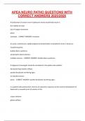 APEA NEURO PATHO QUESTIONS WITH CORRECT ANSWERS 2025&sol;2026