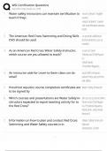 WSI Certification &sol; Score 100&percnt; &sol; 2025 Update &sol; Water Safety Instructor Study Guide & Practice Test