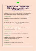 Block 1 & 2 - Air Transportation  &lpar;2T2X1&rpar; Questions with Detailed  Verified Answers