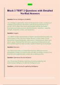 Block 2 TEST 2 Questions with Detailed  Verified Answers