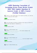 AIPB Mastering Corrections of Accounting Errors Exam Review &lpar;Latest 2025&sol; 2026 Update&rpar; Questions & Answers&vert; Grade A&vert; 100&percnt; Correct &lpar;Verified Solutions&rpar;