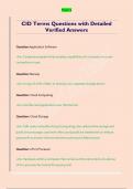 CID Terms Questions with Detailed  Verified Answers 