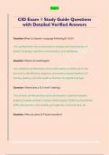 CID Exam 1 Study Guide Questions  with Detailed Verified Answers 