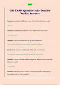 CID EXAM Questions with Detailed  Verified Answers 