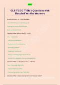 CLS TCCC TIER 2 Questions with  Detailed Verified Answers 