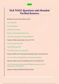 CLS TCCC Questions with Detailed  Verified Answers