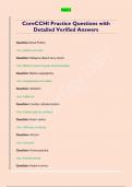 CoreCCHI Practice Questions with  Detailed Verified Answers