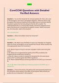 CoreCCHI Questions with Detailed  CoreCCHI Questions with Detailed  Verified Answers Verified Answers 