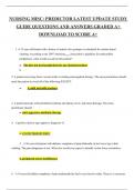  Nursing Misc&colon; Predictor Study Guide &ndash; Latest Updated Questions and Answers &vert; Graded A&plus;