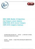 WGU D686 Module 10 Questions And Answers Latest Updates 2025&sol;2026 With Correct Answers 100&percnt; With Complete Solutions