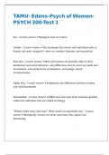 TAMU- Edens-Psych of Women-PSYCH 300-Test 1