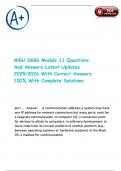 WGU D686 Module 11 Questions And Answers Latest Updates 2025&sol;2026 With Correct Answers 100&percnt; With Complete Solutions