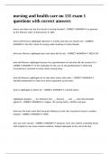 nursing and health care nu 131 exam 1 questions with correct answers