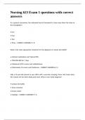 Nursing 623 Exam 1 questions with correct answers&period;