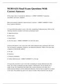 NURS 623 Final Exam Questions With Correct Answers 