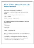 Psych&period; of Wmn&period; Chapter 1 exam with verified answers