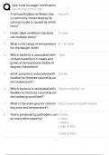 AAA Food Handler Certification &sol; Score 100&percnt; &sol; 2025 Update &sol; Food Safety Study Guide & Practice Test