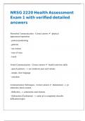 NRSG 2220 Health Assessment Exam 1 with verified detailed answers