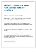 NRSG 2220 Midterm exam with verified detailed solutions