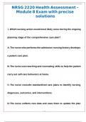 NRSG 2220 Health Assessment - Module 8 Exam with precise detailed solutions