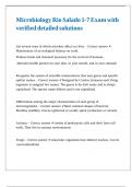 Microbiology Rio Salado 1-7 Exam with verified detailed solutions
