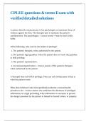 CPLEE questions & terms Exam with verified detailed solutions