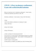 CPLEE - S&period;Post involuntary confinement Exam with verified detailed solutions 