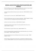 MEDICAL LAW & ETHICS EXAM UPDATED QUESTIONS AND ANSWERS