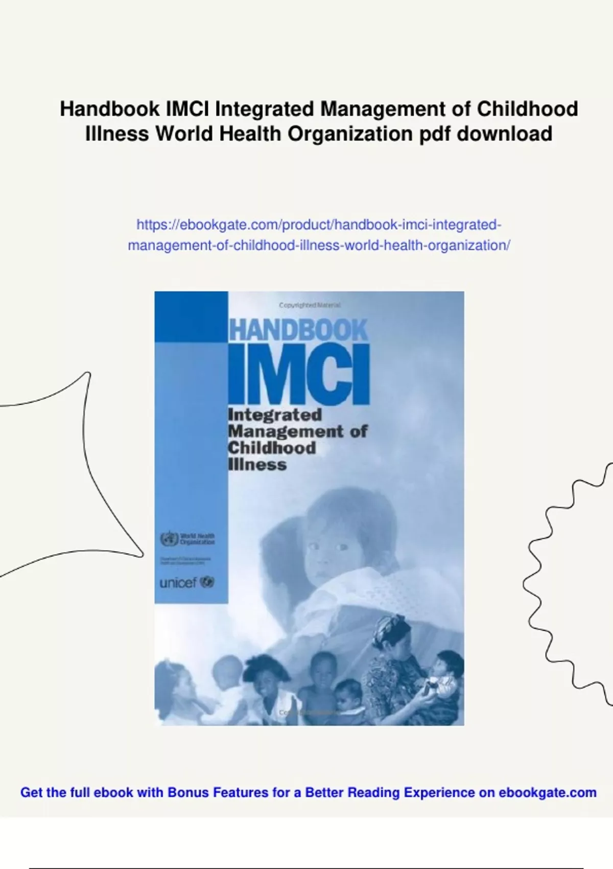 Summary Handbook IMCI Integrated Management of Childhood Illness World ...