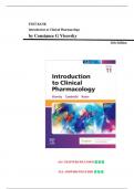Test Bank for Introduction to Clinical Pharmacology 11th Edition by Visovsky &lpar;All Chapters Included&rpar;&period; Newest Version already graded A&plus;