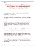 EPA Certification Exam Latest 2025 Actual Exam&vert; Complete 200 Real Exam Questions and Correct Verified Answers&sol; Graded A&plus; &lpar;New&excl;&excl;&rpar;