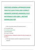 CERTIFIED GENERAL APPRAISER EXAM  PRACTICE QUESTIONS AND CORRECT  ANSWERS &lpar;VERIFIED ANSWERS&rpar; PLUS  RATIONALES 2025 Q&A &vert; INSTANT  DOWNLOAD PDF