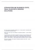 STRAIGHTERLINE BUSINESS STATS FINAL EXAM WITH VERIFIED SOLUTIONS
