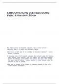 STRAIGHTERLINE BUSINESS STATS FINAL EXAM GRADED A&plus;