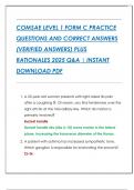Compilation Bundle For COMSAE LEVEL 1 FORM A&comma; B AND C PRACTICE QUESTIONS AND CORRECT ANSWERS &lpar;VERIFIED ANSWERS&rpar; PLUS RATIONALES 2025 Q&A &vert; INSTANT DOWNLOAD PDF