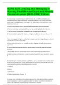 NURS 3325 Leading and Managing in Nursing Final Review Exam and Already Passed Answers &lpar;2025-2026&rpar; Edition&period;