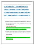 COMSAE LEVEL 2 FORM B PRACTICE  QUESTIONS AND CORRECT ANSWERS  &lpar;VERIFIED ANSWERS&rpar; PLUS RATIONALES  2025 Q&A &vert; INSTANT DOWNLOAD PDF