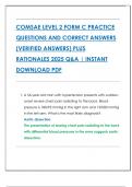 Compilation Bundle For COMSAE LEVEL 2 FORM A &comma; B AND C PRACTICE QUESTIONS AND CORRECT ANSWERS &lpar;VERIFIED ANSWERS&rpar; PLUS RATIONALES 2025 Q&A &vert; INSTANT DOWNLOAD PDF