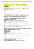 PN4001 Final Exam  &ndash; Questions With Expert Solutions