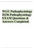 WGU Pathophysiology D236 Exam Questions and Study Guide &vert; Verified 2025&sol;2026 WGU Nursing Patho Course Test Bank with Correct Answers