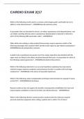 CARDIO EXAM 2 QUESTIONS AND ANSWERS GRADE A&plus;