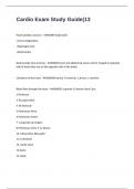 Cardio Exam Study Guide Questions with Complete Solutions